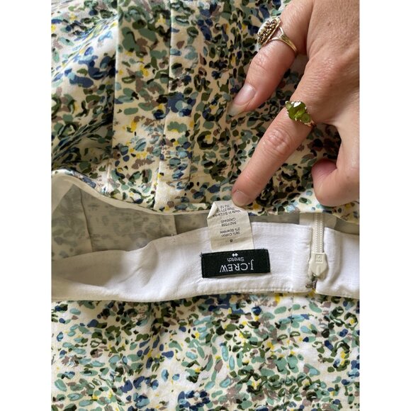 J. Crew Y2K White Floral Mini Skirt Cotton Blend Size 8 - Picture 9 of 9